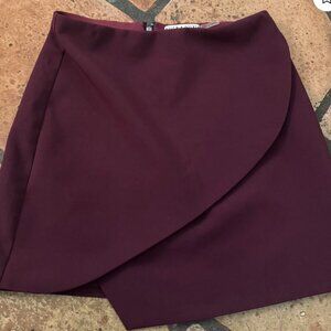 ALICE + OLIVIA Asymmetrical Skirt, Burgundy Size 2